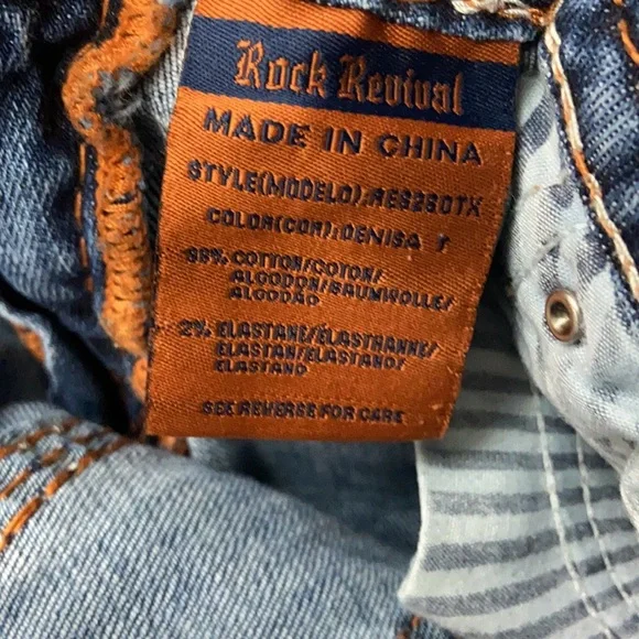 Rock Revival DENISA Straight Leg Denim Jeans SZ 29 NEW THICK WHITE STITCHING